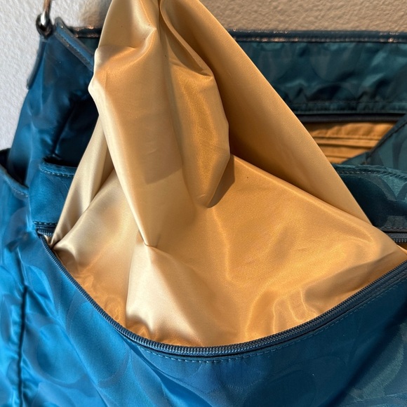 Coach Signature Nylon Teal Tote Carry On Multi Purpose Diaper/Travel Bag F77577 - Picture 5 of 16